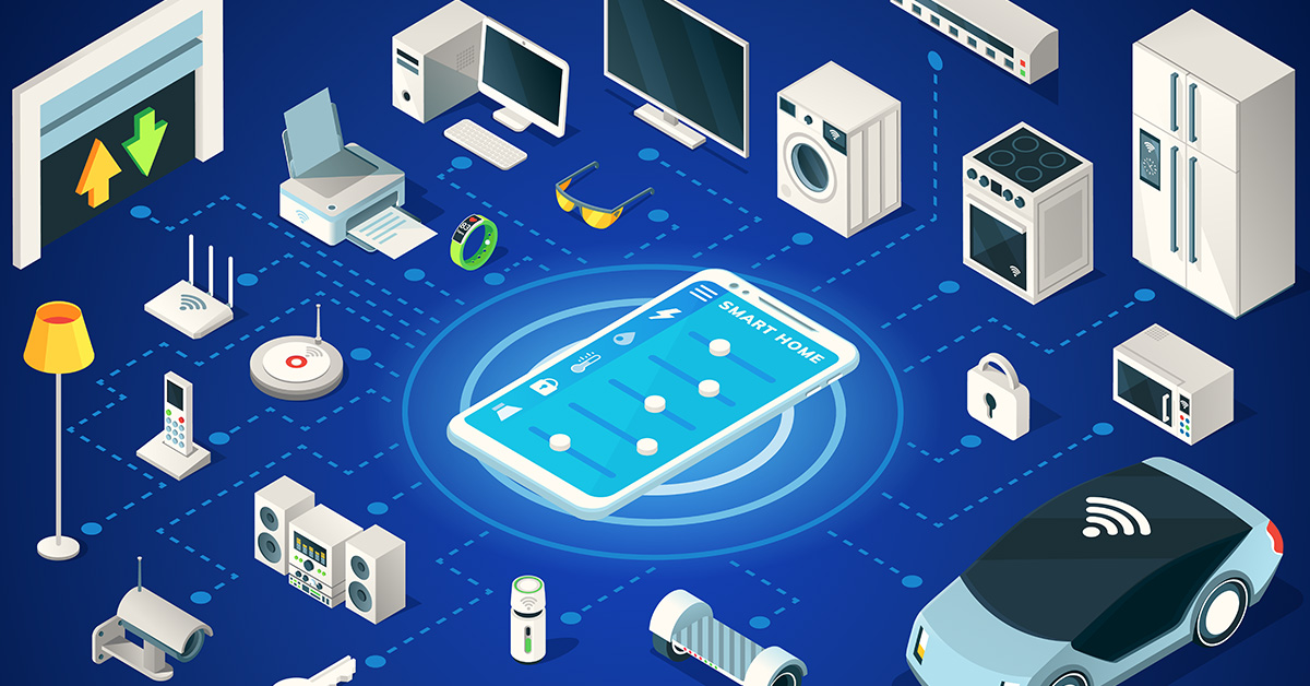 Smart home with various connected devices